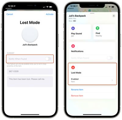 airtag lost mode 2