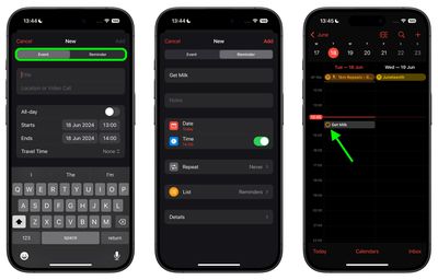 reminders in calendar