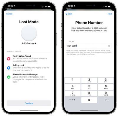 airtag lost mode 1 5